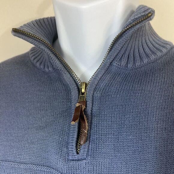 Men' Blue Pendleton Sweater 1/4 Zip Size Medium Blue - Picture 3 of 11